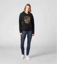 ESSENTIAL kolekcija - Sieviešu jaka ar kapuci, melna