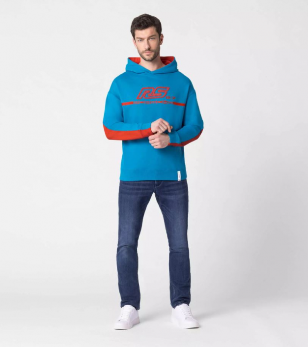 RS 2.7 kolekcija - vīriešu džemperis ar kapuci, zils