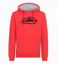 ESSENTIAL kolekcija - vīriešu džemperis ar kapuci, sarkans