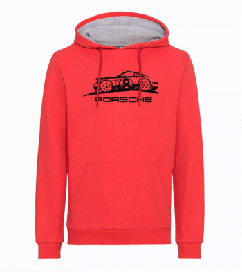 ESSENTIAL kolekcija - vīriešu džemperis ar kapuci, sarkans