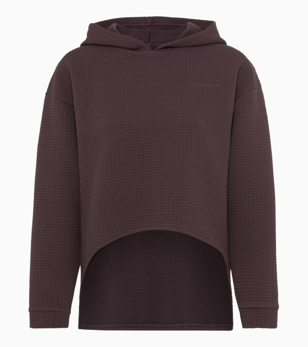 Teksturēts sporta džemperis ar kapuci sievietēm tumši violetā krāsā