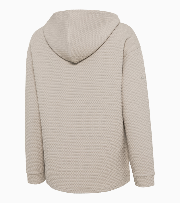 Teksturēts sporta džemperis ar kapuci sievietēm, smilšu krāsā