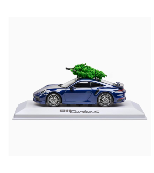 911 Turbo S 992 Xmas gentian blue, black 1:43