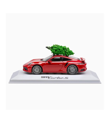 911 Turbo S 992, Xmas, carmine red, black 1:43