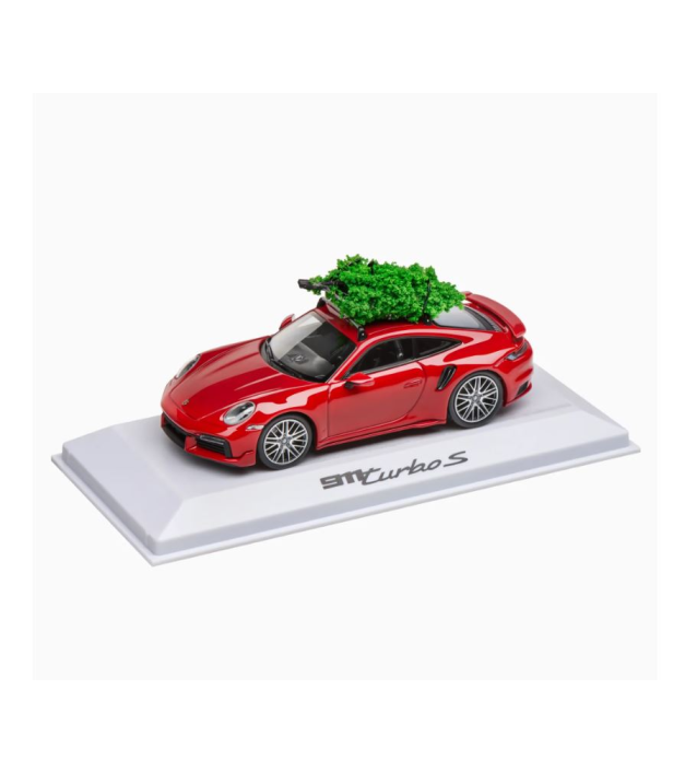 911 Turbo S 992, Xmas, carmine red, black 1:43